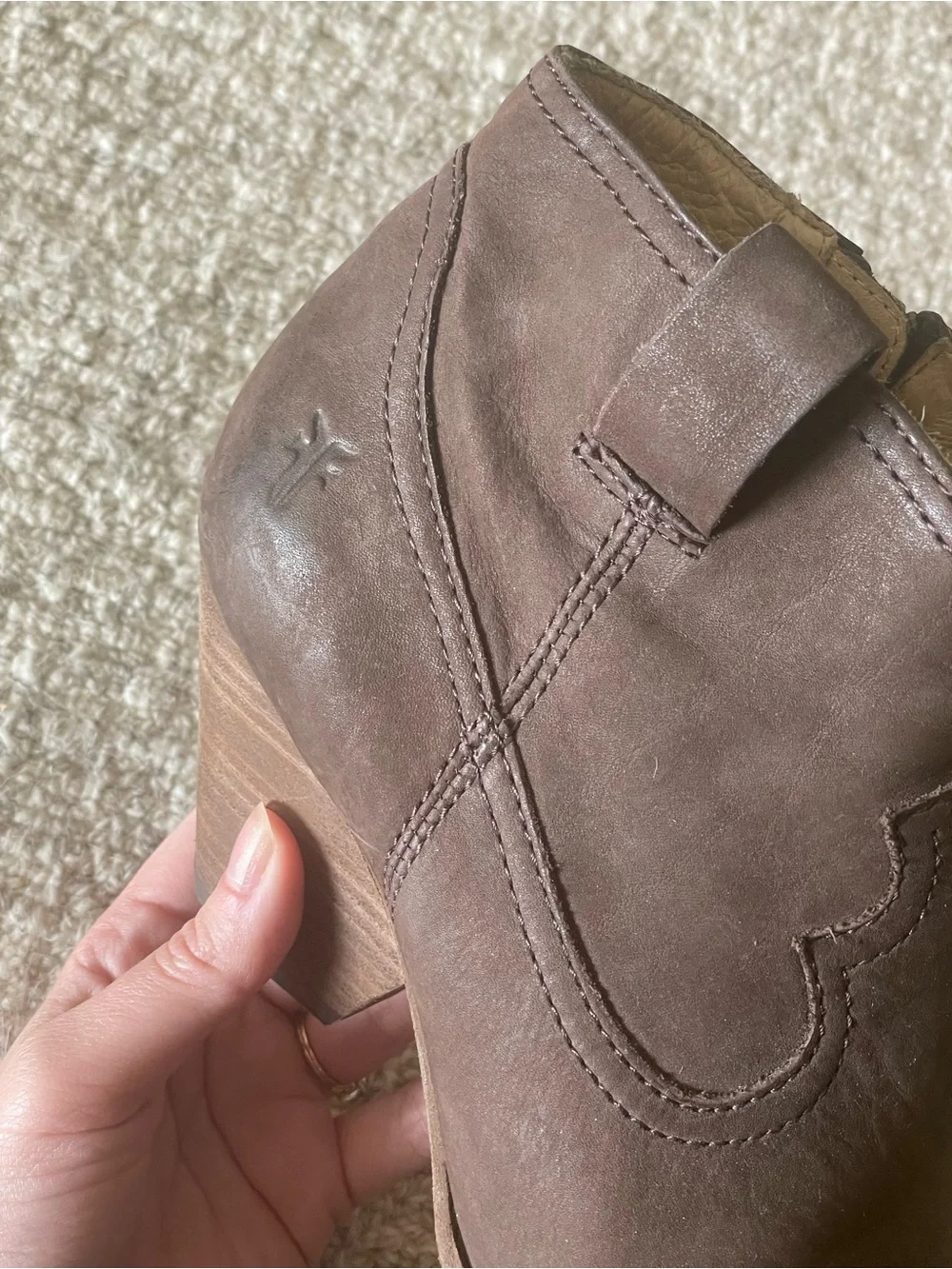 Frye Women’s Brown Leather Ankle Booties - Picture 4 of 5